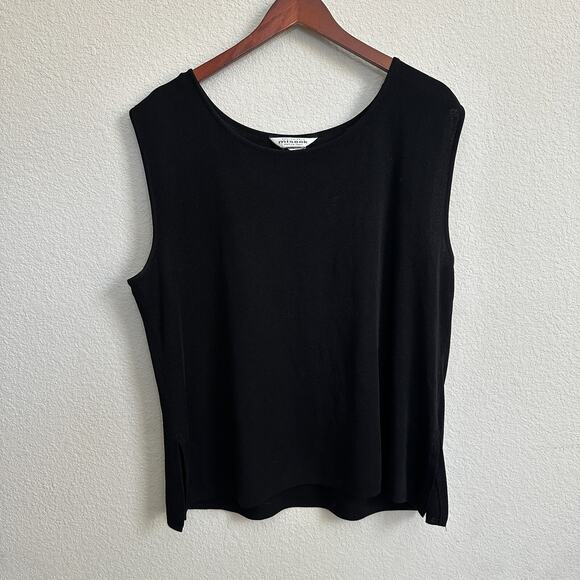 Exclusively Misook Tank Plus Petite 1X Black Sleeveless Classic Stretch Basic 3P - Picture 1 of 9